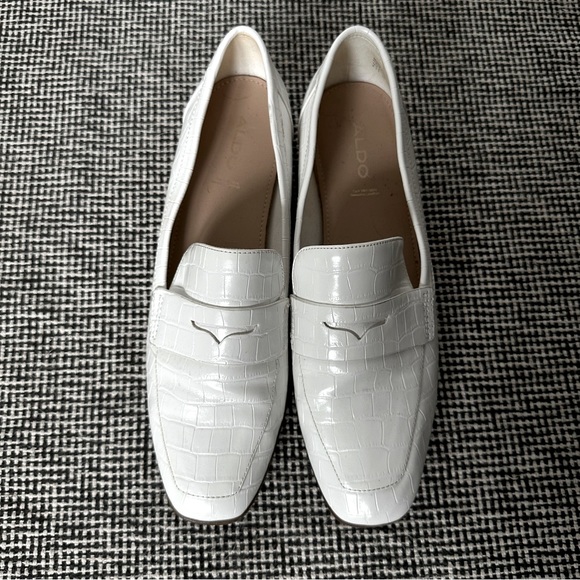 Aldo Shoes - ALDO White Loafers Croc Skin Print